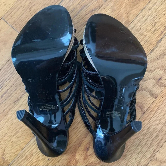 White House Black Market Black Size 8M Patent Leather Slide in Strappy Sandal - Picture 5 of 5